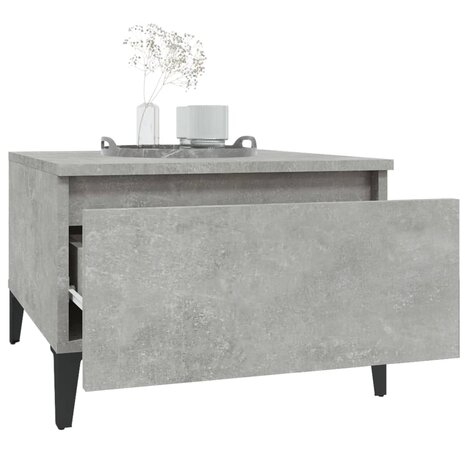 Bijzettafel 50x46x35 cm bewerkt hout betongrijs 5