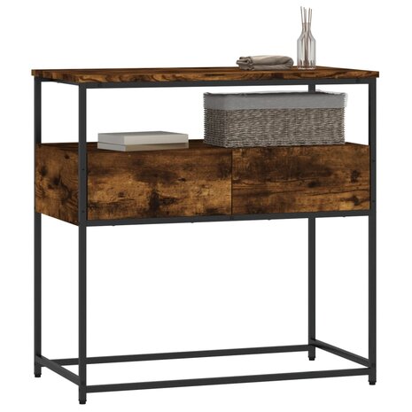 Wandtafel 75x40x75 cm bewerkt hout gerookt eikenkleurig 3