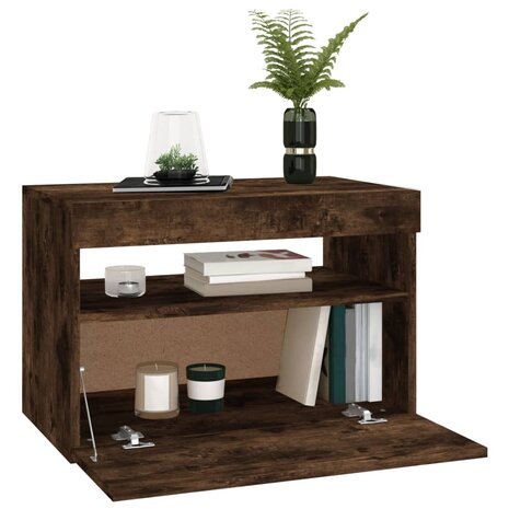 Tv-meubel met LED-verlichting 60x35x40 cm gerookt eikenkleurig 7