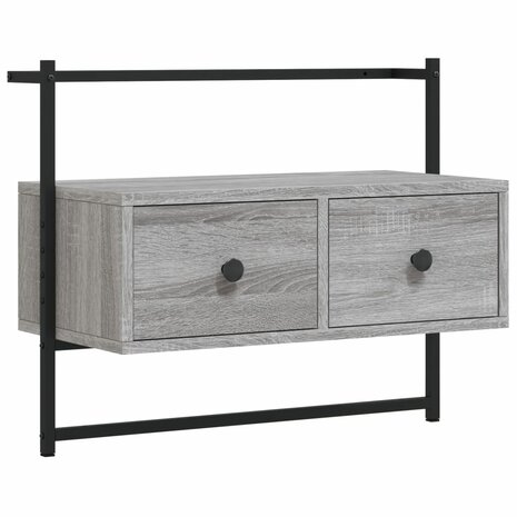 Tv-meubel wandgemonteerd 60,5x30x51 cm hout grijs sonoma eiken 2