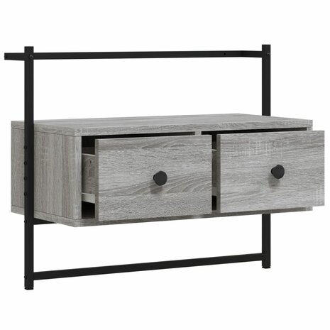Tv-meubel wandgemonteerd 60,5x30x51 cm hout grijs sonoma eiken 5