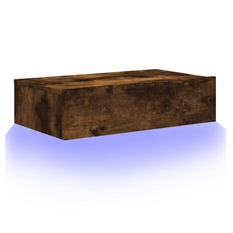 Tv-meubel met LED-verlichting 60x35x15,5 cm gerookt eikenkleur 6