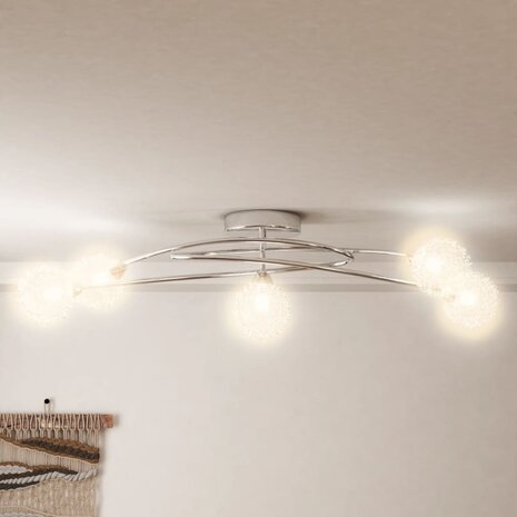Plafondlamp met gaasdraadkapjes 5xG9 3