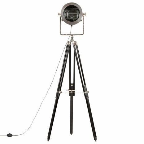 Vloerlamp driepoot 171 cm massief mangohout zwart 3