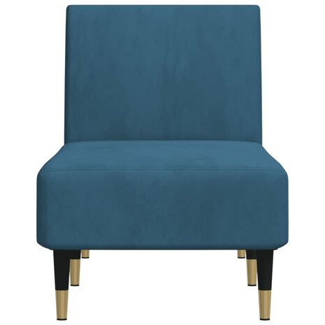 Chaise longue fluweel blauw 4