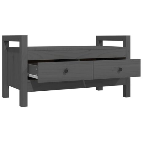 Halbankje 80x40x43 cm massief grenenhout grijs 3