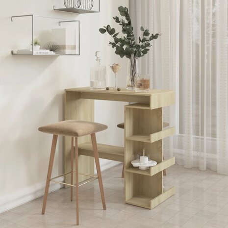 Bartafel met opbergrek 100x50x101,5 cm hout sonoma eiken 3