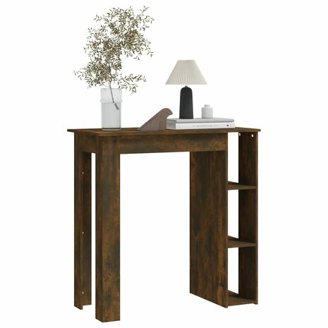 Bartafel met schap 102x50x103,5 cm bewerkt hout gerookt eiken 5