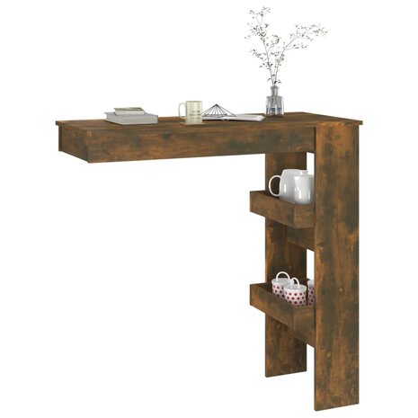 Bartafel wandgemonteerd 102x45x103,5 cm bewerkt hout eikenkleur 7
