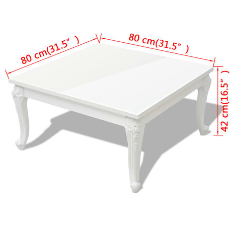 Salontafel 80x80x42 cm hoogglans wit 5
