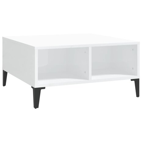 Salontafel 60x60x30 cm bewerkt hout hoogglans wit 2