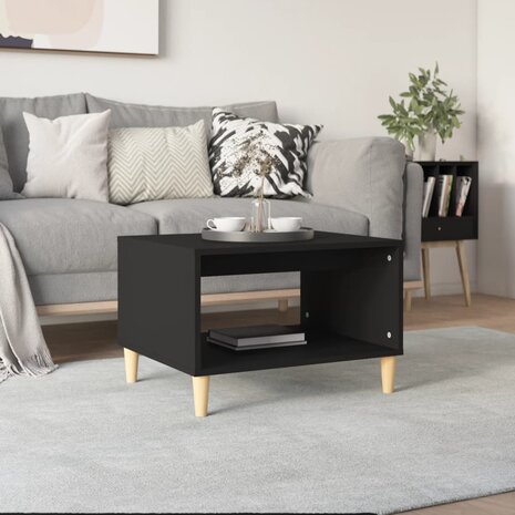 Salontafel 60x50x40 cm bewerkt hout zwart 1