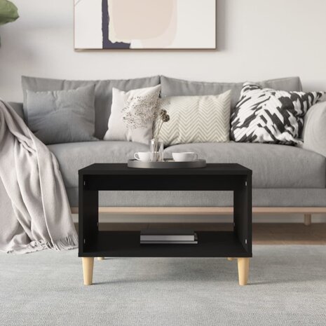 Salontafel 60x50x40 cm bewerkt hout zwart 3