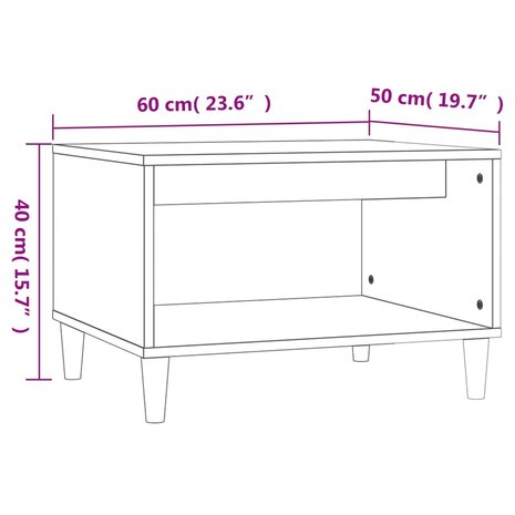 Salontafel 60x50x40 cm bewerkt hout zwart 7