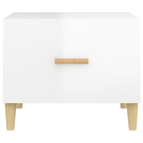 Salontafel 50x50x40 cm bewerkt hout hoogglans wit 6