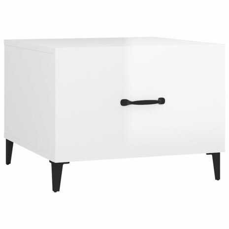 Salontafels 2 st met metalen poten 50x50x40 cm hoogglans wit 6