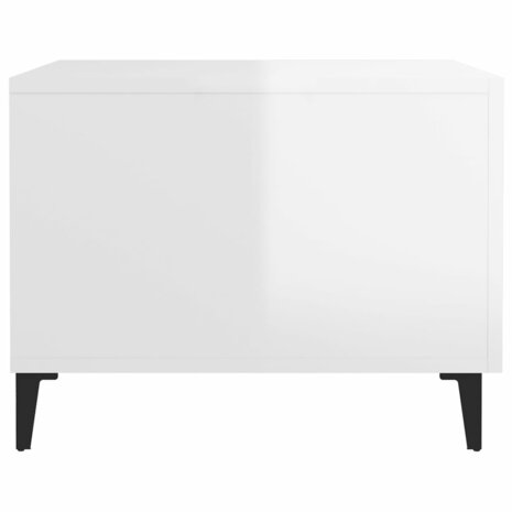 Salontafels 2 st met metalen poten 50x50x40 cm hoogglans wit 8