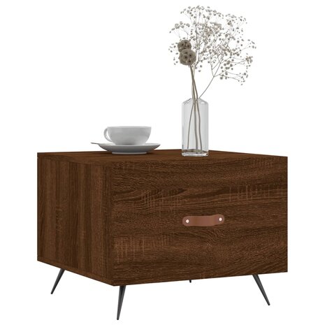 Salontafel 50x50x40 cm bewerkt hout bruin eikenkleur 3