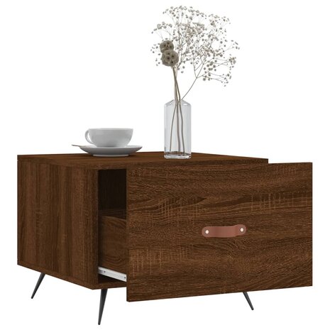 Salontafel 50x50x40 cm bewerkt hout bruin eikenkleur 4