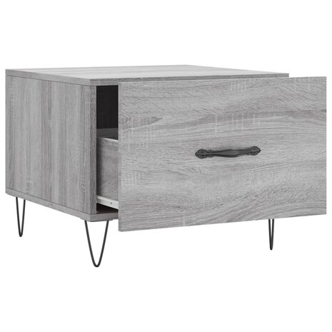 Salontafel 50x50x40 cm bewerkt hout grijs sonoma eiken 6