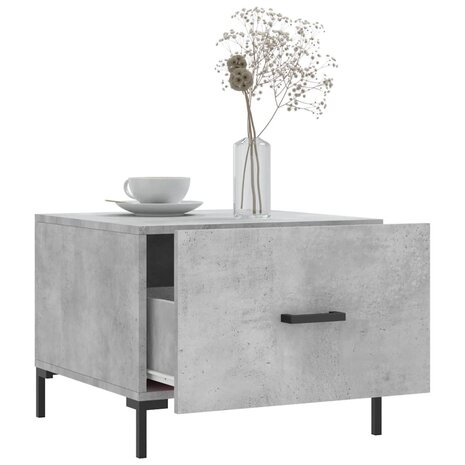 Salontafel 50x50x40 cm bewerkt hout betongrijs 4