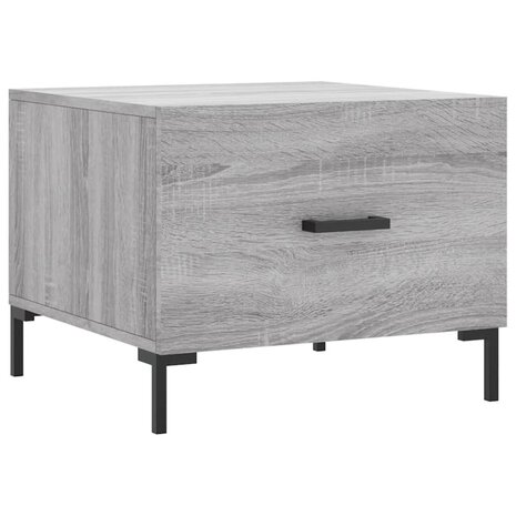 Salontafel 50x50x40 cm bewerkt hout grijs sonoma eiken 2