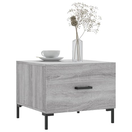 Salontafel 50x50x40 cm bewerkt hout grijs sonoma eiken 3