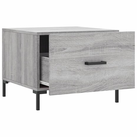 Salontafel 50x50x40 cm bewerkt hout grijs sonoma eiken 6