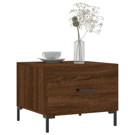 Salontafel 50x50x40 cm bewerkt hout bruin eikenkleur 3