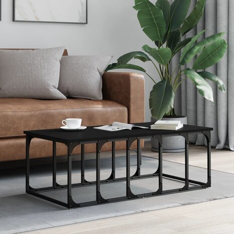 Salontafel 100x50x35,5 cm bewerkt hout zwart 1