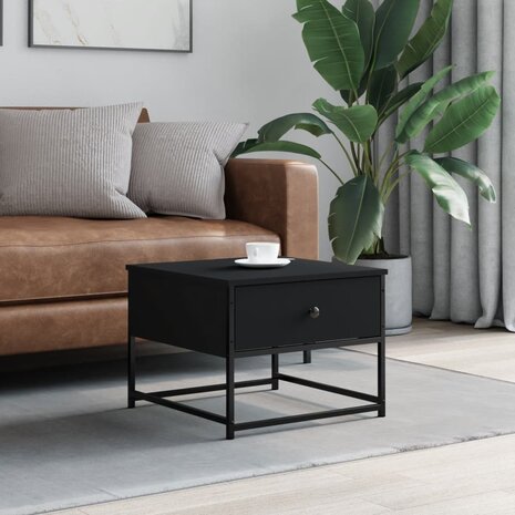 Salontafel 51x51x40 cm bewerkt hout zwart 1