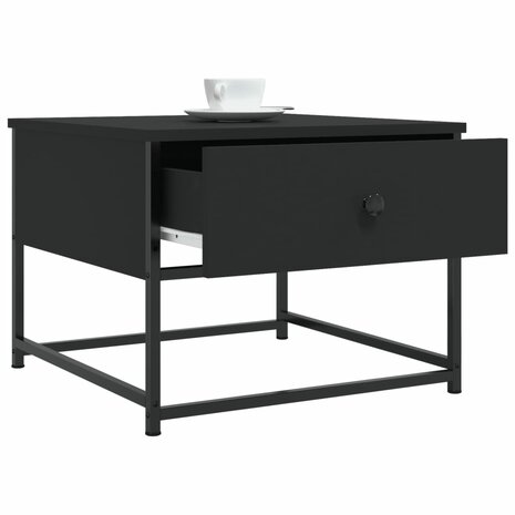 Salontafel 51x51x40 cm bewerkt hout zwart 4