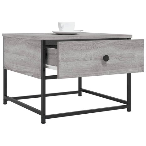 Salontafel 51x51x40 cm bewerkt hout grijs sonoma eikenkleurig 4