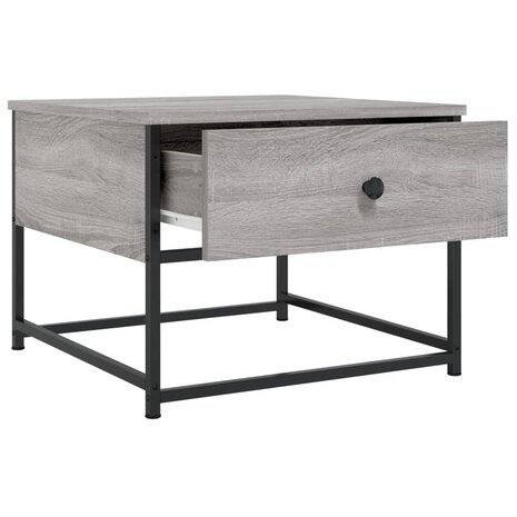 Salontafel 51x51x40 cm bewerkt hout grijs sonoma eikenkleurig 5