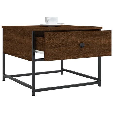 Salontafel 51x51x40 cm bewerkt hout bruin eikenkleur 4