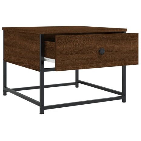 Salontafel 51x51x40 cm bewerkt hout bruin eikenkleur 5