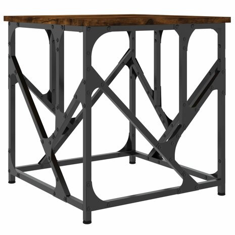 Salontafel 45x45x47,5 cm bewerkt hout gerookt eikenkleurig 6