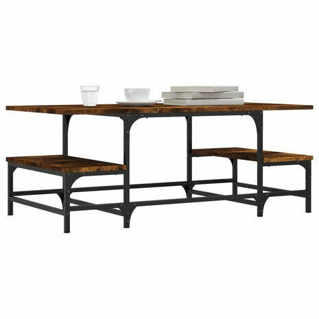 Salontafel 100x50,5x40 cm bewerkt hout gerookt eikenkleurig 3