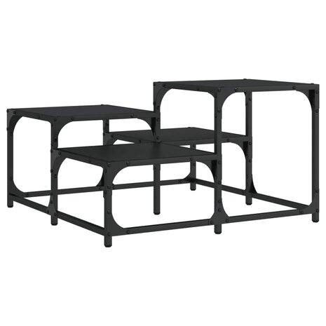 Salontafel 68x68x40 cm bewerkt hout zwart 2