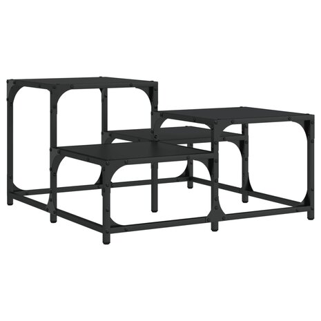 Salontafel 68x68x40 cm bewerkt hout zwart 6