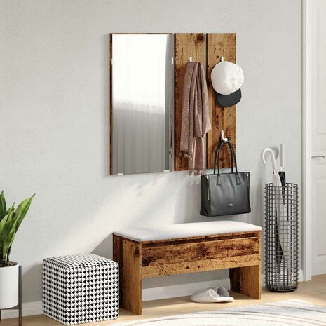 Halmeubelset bewerkt hout oud houtkleurig 2
