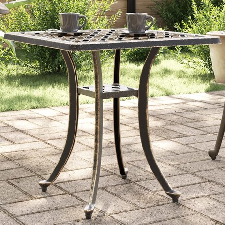 Tuintafel 53x53x53 cm gietaluminium bronskleurig 1