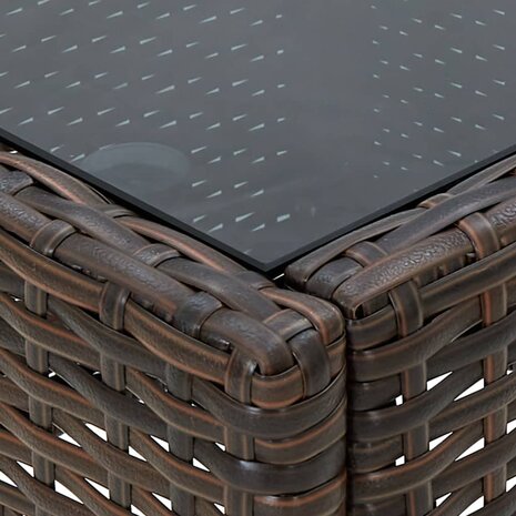 Tuintafel 75x40x37 cm poly rattan bruin 4