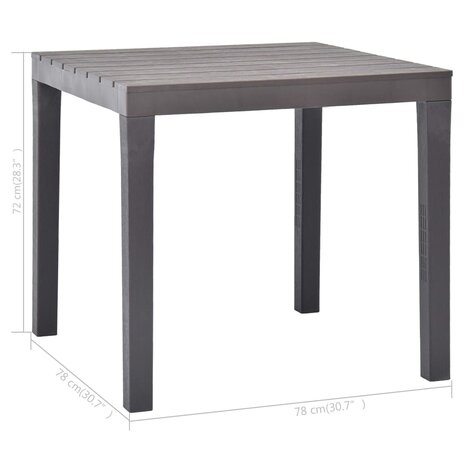 Tuintafel 78x78x72 cm kunststof mokka 5