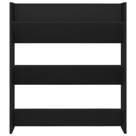 Wandschoenenkast 80x18x90 cm bewerkt hout zwart 4