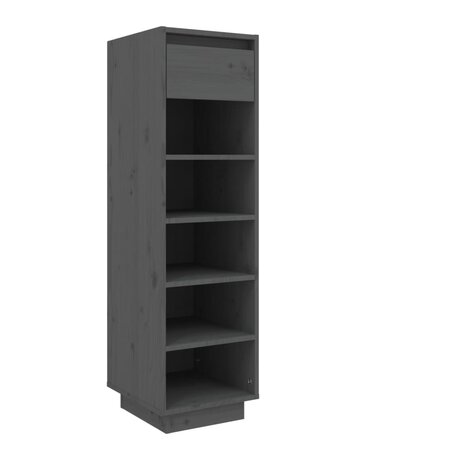 Schoenenkast 30x34x105 cm massief grenenhout grijs 2