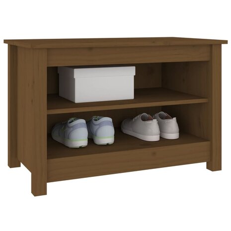 Schoenenkast 70x38x45,5 cm massief grenenhout honingbruin 5