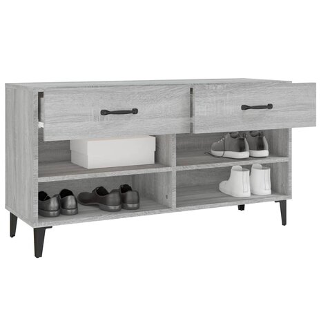 Schoenenkast 102x35x55 cm bewerkt hout grijs sonoma eikenkleur 5
