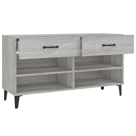 Schoenenkast 102x35x55 cm bewerkt hout grijs sonoma eikenkleur 7