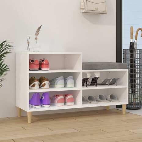 Schoenenkast 102x36x60 cm bewerkt hout wit 1